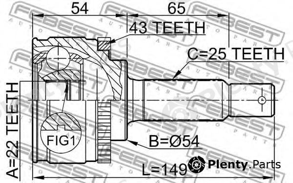  FEBEST part 0410012A43 Joint, drive shaft