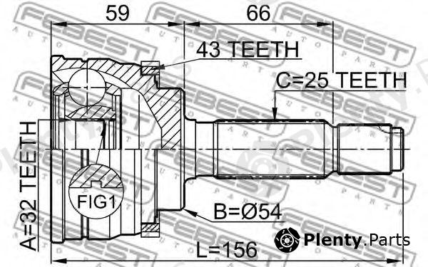  FEBEST part 0410034A43 Joint, drive shaft