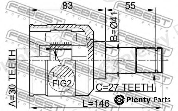  FEBEST part 0411-EAUSA (0411EAUSA) Joint, drive shaft