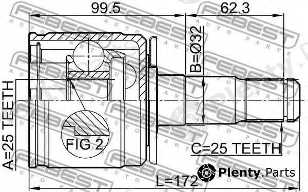  FEBEST part 0411V43LH Joint, drive shaft