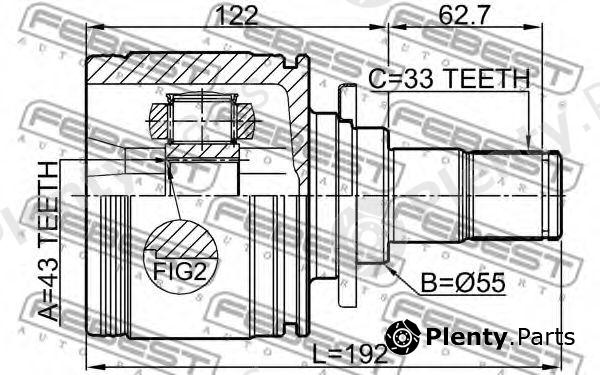  FEBEST part "0411-V97WLHR" (0411V97WLHR) Joint, drive shaft