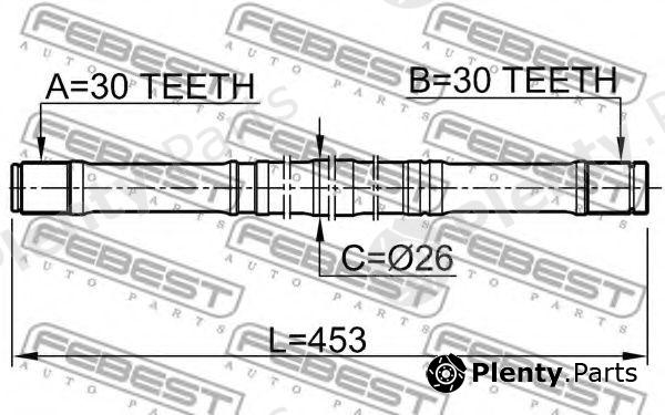  FEBEST part 0412CY2MTLH Drive Shaft