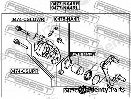  FEBEST part 0474-CSUPR (0474CSUPR) Guide Bolt, brake caliper