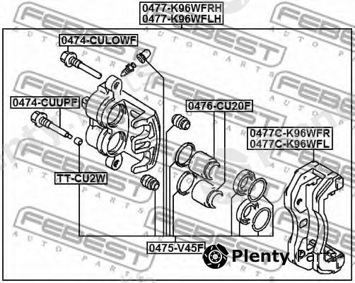  FEBEST part 0475V45F Repair Kit, brake caliper