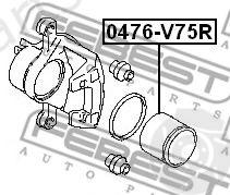  FEBEST part 0476-V75R (0476V75R) Piston, brake caliper