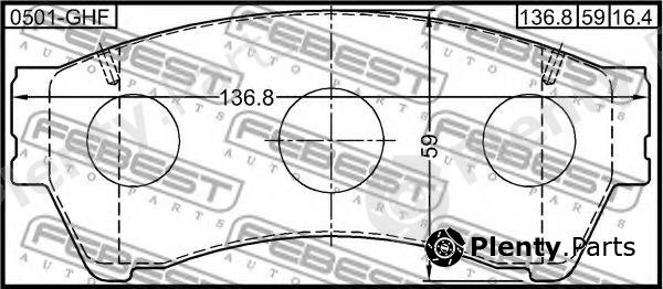  FEBEST part 0501-GHF (0501GHF) Brake Pad Set, disc brake