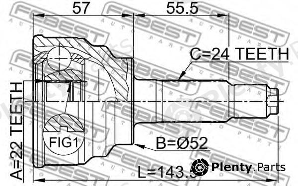 FEBEST part 0510001 Joint, drive shaft