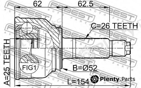  FEBEST part 0510003 Joint, drive shaft