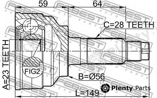  FEBEST part 0510018 Joint, drive shaft