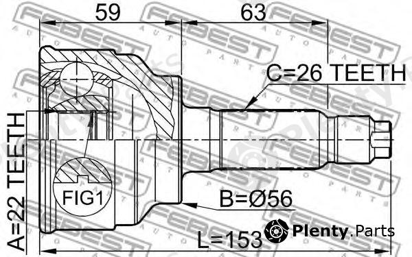  FEBEST part 0510024 Joint, drive shaft