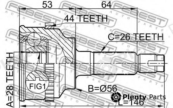  FEBEST part 0510034A44 Joint, drive shaft
