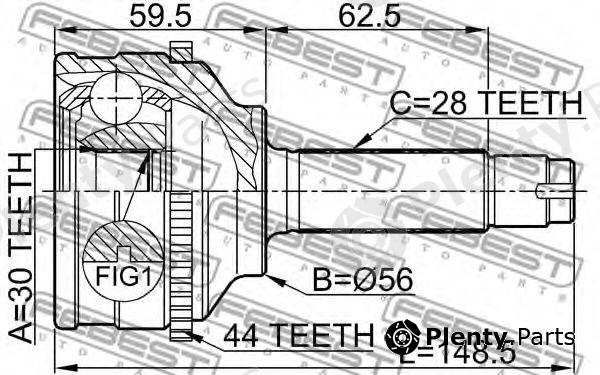  FEBEST part 0510037A44 Joint, drive shaft