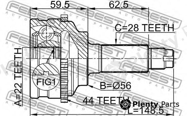  FEBEST part 0510-038A44 (0510038A44) Joint, drive shaft