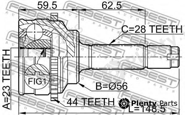  FEBEST part 0510039A44 Joint, drive shaft