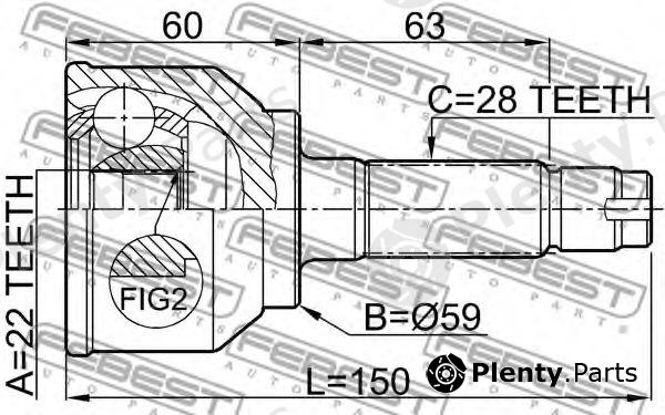  FEBEST part 0510042 Joint, drive shaft