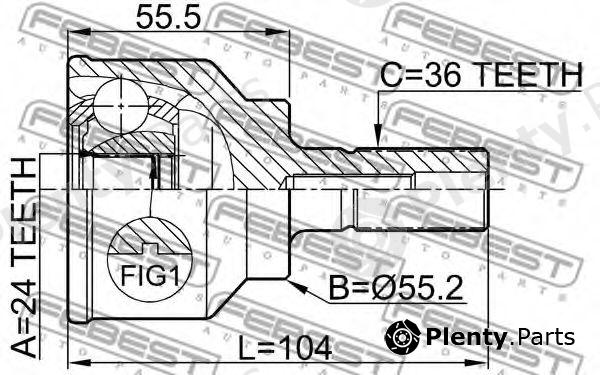  FEBEST part 0510043 Joint, drive shaft