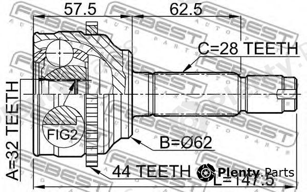  FEBEST part 0510-044A44 (0510044A44) Joint, drive shaft
