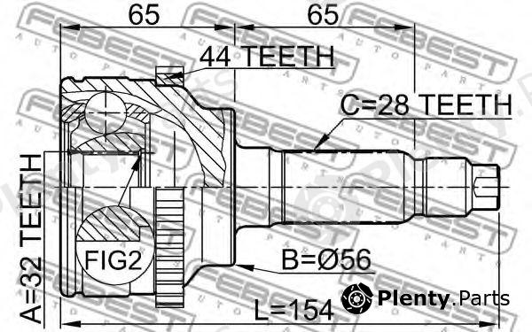  FEBEST part 0510GEUSA44 Joint, drive shaft