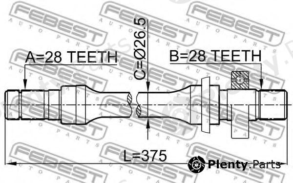  FEBEST part 0512626GE Drive Shaft