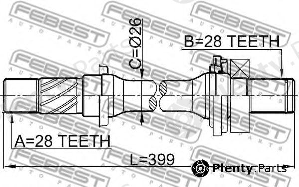  FEBEST part 0512-6GG (05126GG) Drive Shaft