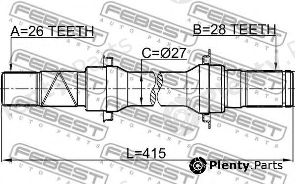  FEBEST part 0512-BL16AT (0512BL16AT) Drive Shaft