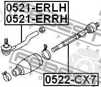  FEBEST part 0522-CX7 (0522CX7) Tie Rod Axle Joint