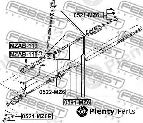  FEBEST part 0522MZ6 Tie Rod Axle Joint