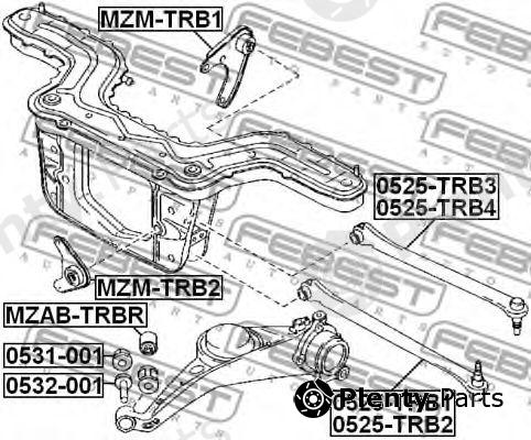  FEBEST part 0531-001 (0531001) Caster Shim, axle beam