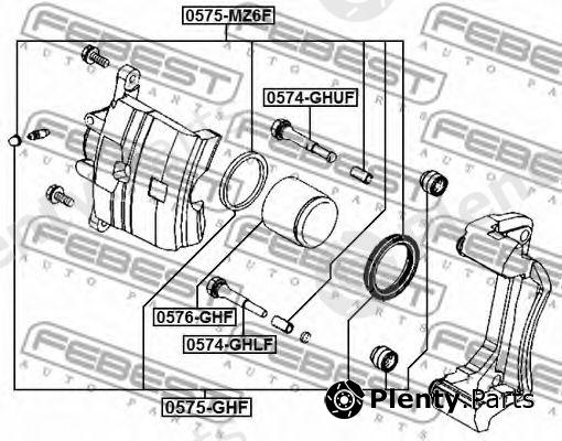  FEBEST part 0574-GHUF (0574GHUF) Guide Bolt, brake caliper