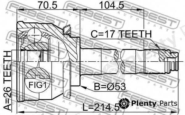  FEBEST part 0610004 Joint, drive shaft