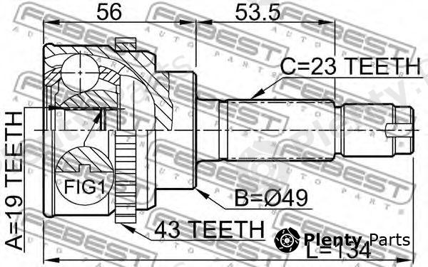  FEBEST part 0710017A43 Joint, drive shaft