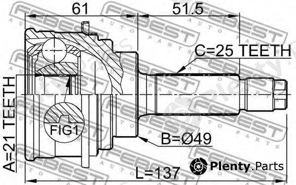  FEBEST part 0710018 Joint, drive shaft
