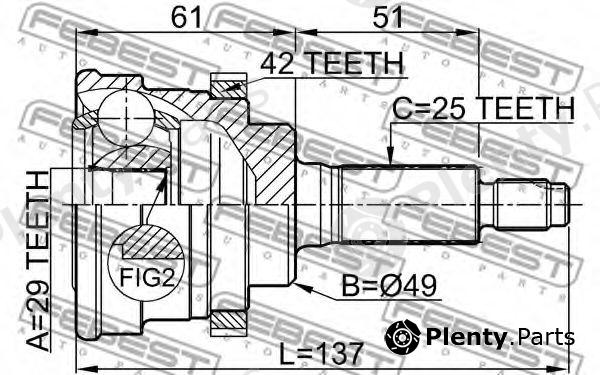  FEBEST part 0710-029A42 (0710029A42) Joint, drive shaft