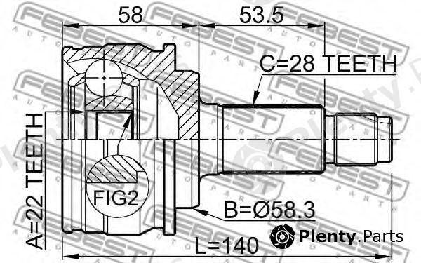  FEBEST part 0710GVJB Joint, drive shaft