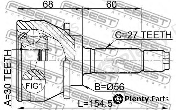 FEBEST part 0810008 Joint, drive shaft