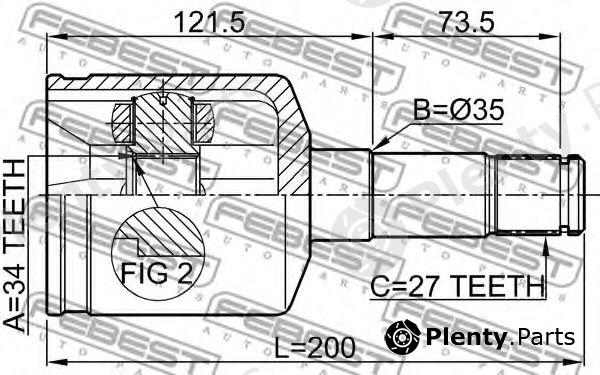  FEBEST part 1011-CAPLH (1011CAPLH) Joint, drive shaft