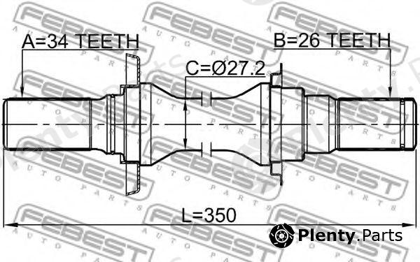  FEBEST part 1012-V200ATRH (1012V200ATRH) Drive Shaft