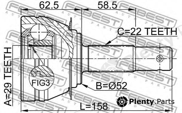  FEBEST part 1110006 Joint, drive shaft