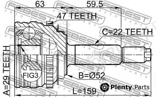  FEBEST part 1110006A47 Joint, drive shaft