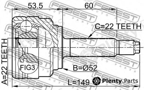  FEBEST part 1110007 Joint, drive shaft