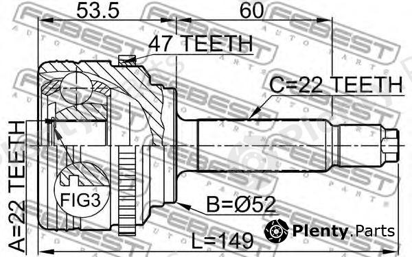  FEBEST part 1110007A47 Joint, drive shaft