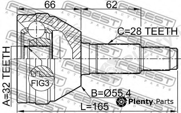  FEBEST part 1110010 Joint, drive shaft
