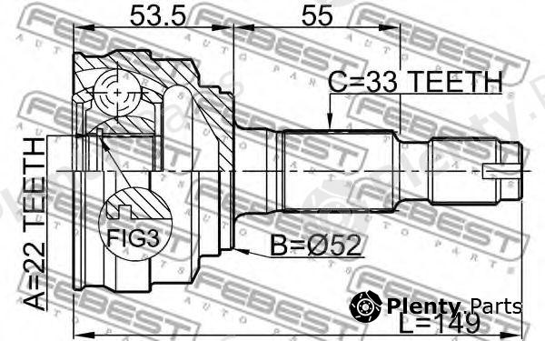  FEBEST part 1110011 Joint, drive shaft