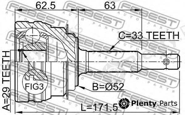  FEBEST part 1110ESP Joint, drive shaft