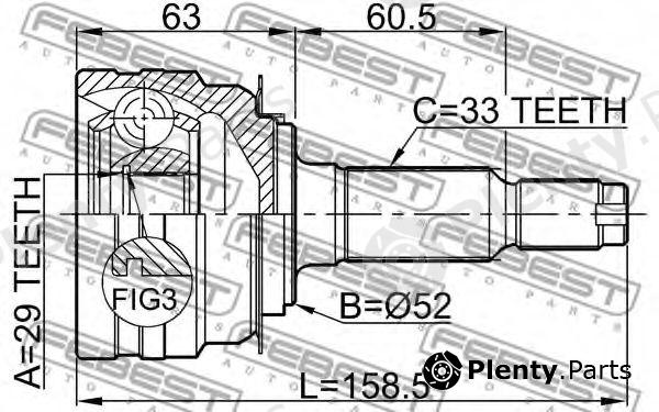  FEBEST part 1110-J150 (1110J150) Joint, drive shaft