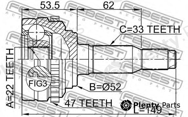  FEBEST part 1110J200A47 Joint, drive shaft