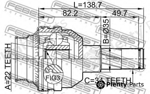  FEBEST part 1111T200 Joint, drive shaft