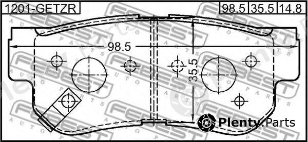  FEBEST part 1201-GETZR (1201GETZR) Brake Pad Set, disc brake