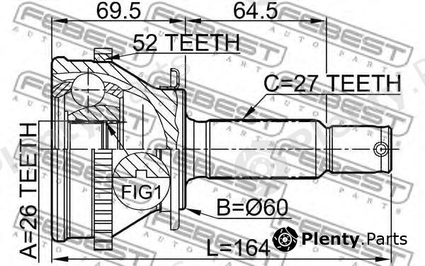  FEBEST part 1210-SFA52 (1210SFA52) Joint, drive shaft