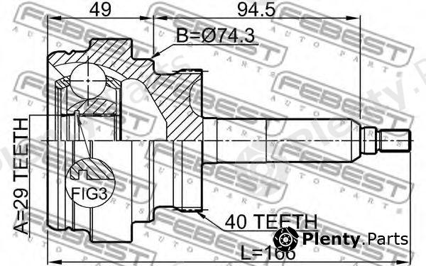  FEBEST part 1410-ACTA40 (1410ACTA40) Joint, drive shaft